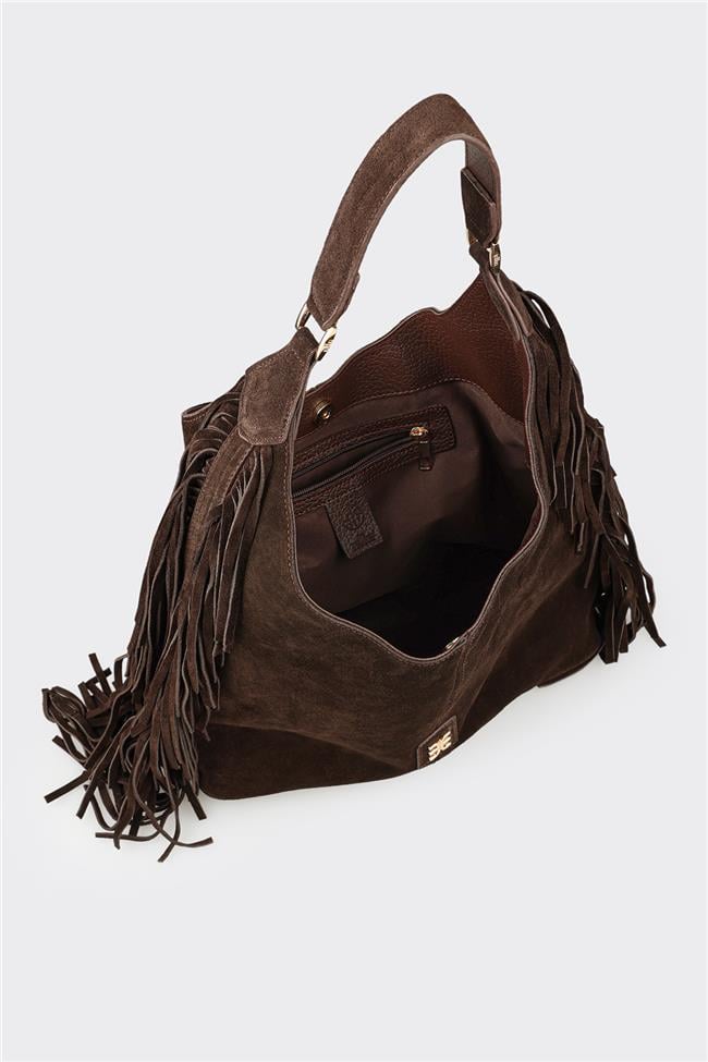 Kahve Deri Kadın Omuz Çantası