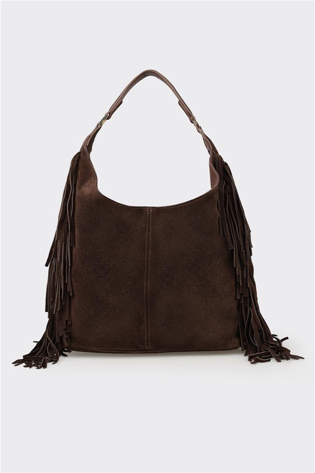 Kahve Deri Kadın Omuz Çantası