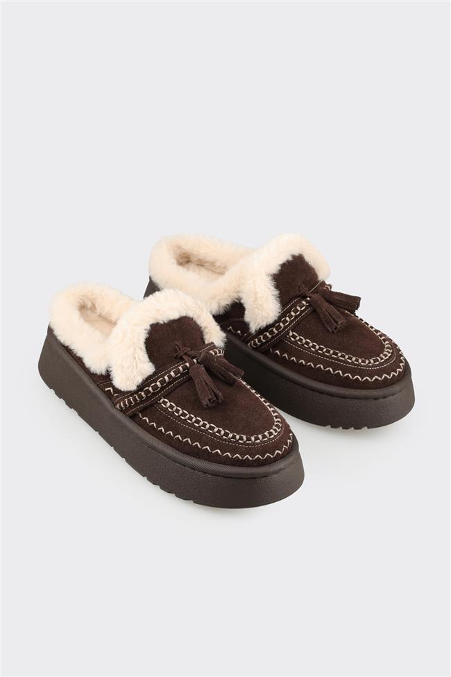 Kahve Deri Kadın Sabo