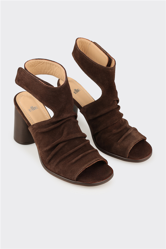Kahve Deri Kadın Sandalet