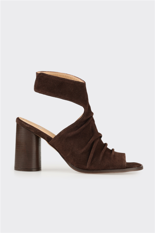 Kahve Deri Kadın Sandalet