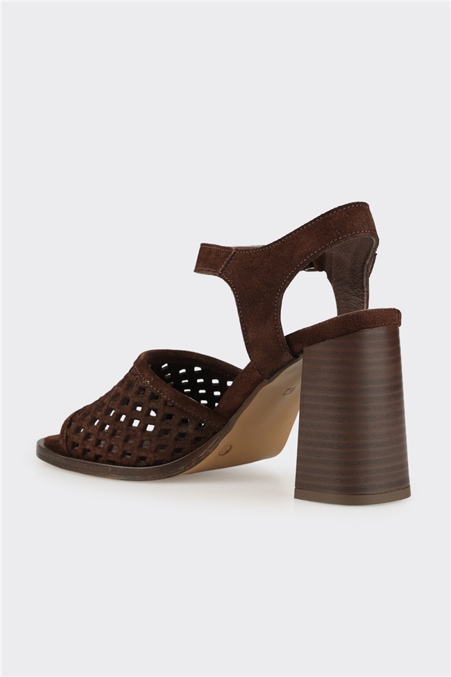 Kahve Deri Kadın Sandalet