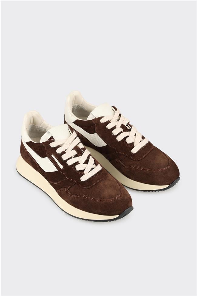 Kahve Deri Kadın Spor Ayakkabı