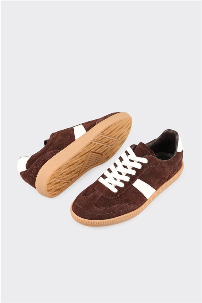 Kahve Deri Kadın Spor Ayakkabı