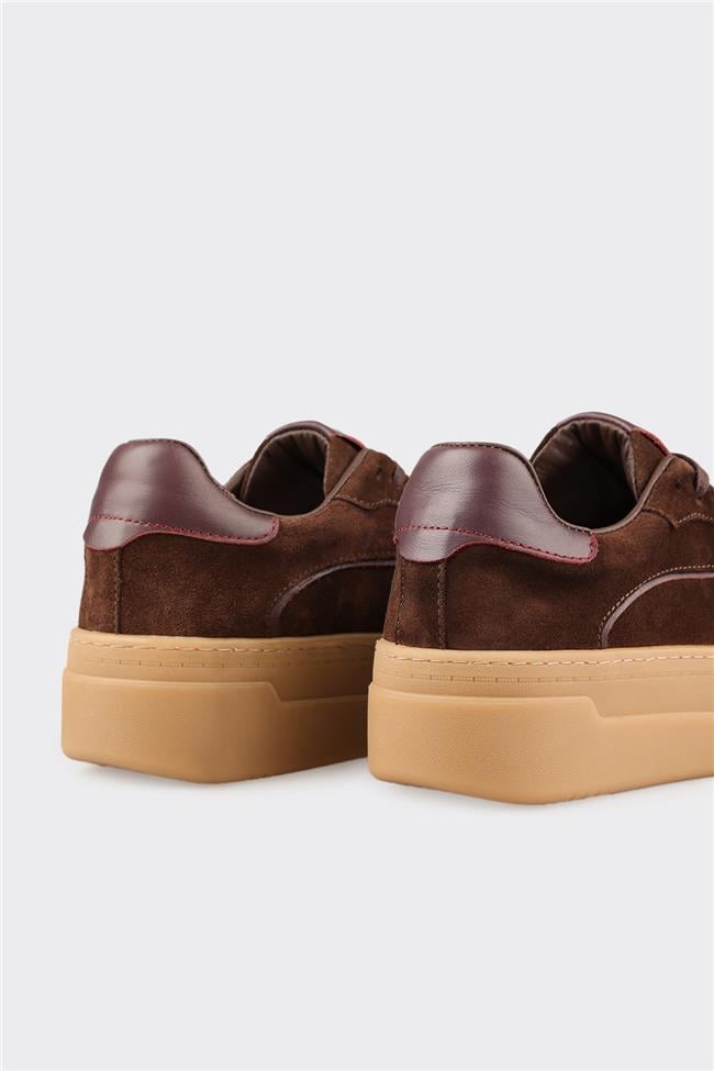 Kahve Deri Kadın Spor Ayakkabı