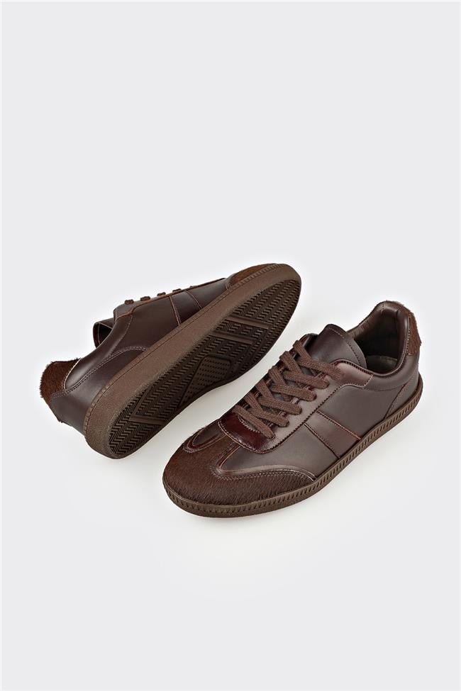 Kahve Deri Kadın Spor Ayakkabı