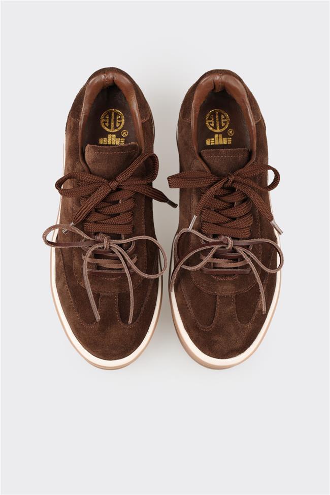 Kahve Deri Kadın Spor Ayakkabı