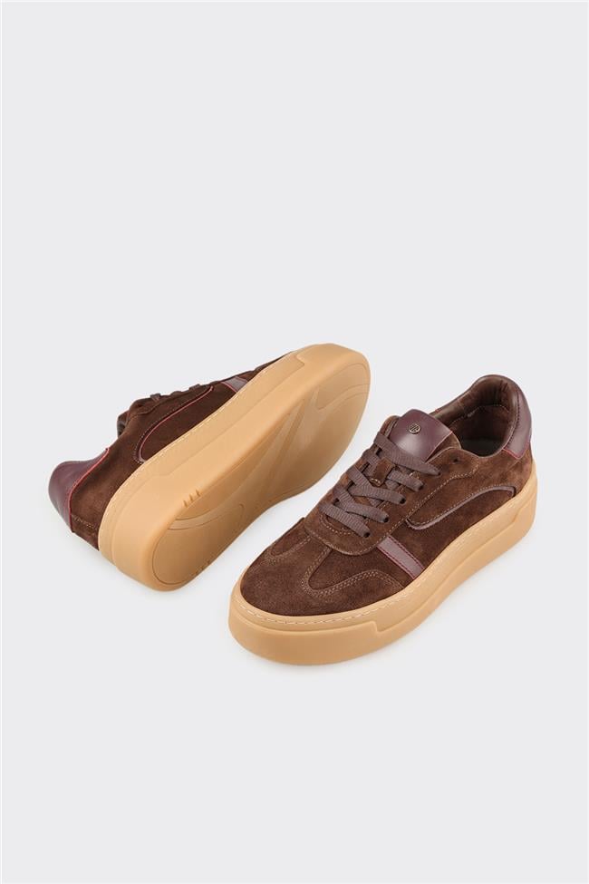 Kahve Deri Kadın Spor Ayakkabı