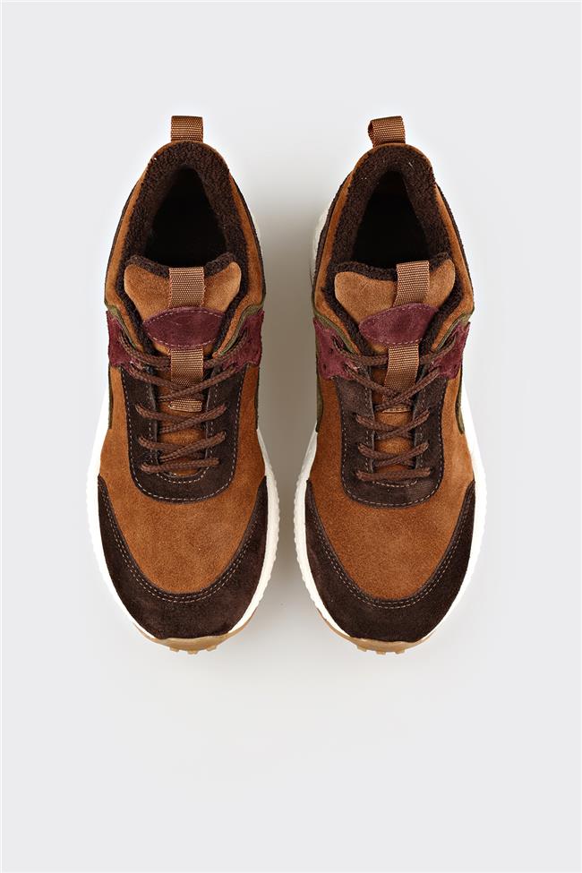 Kahve Deri Kadın Spor Ayakkabı