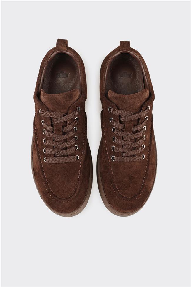 Kahve Deri Kadın Spor Ayakkabı