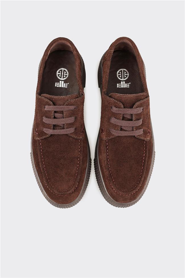 Kahve Deri Kadın Spor Ayakkabı