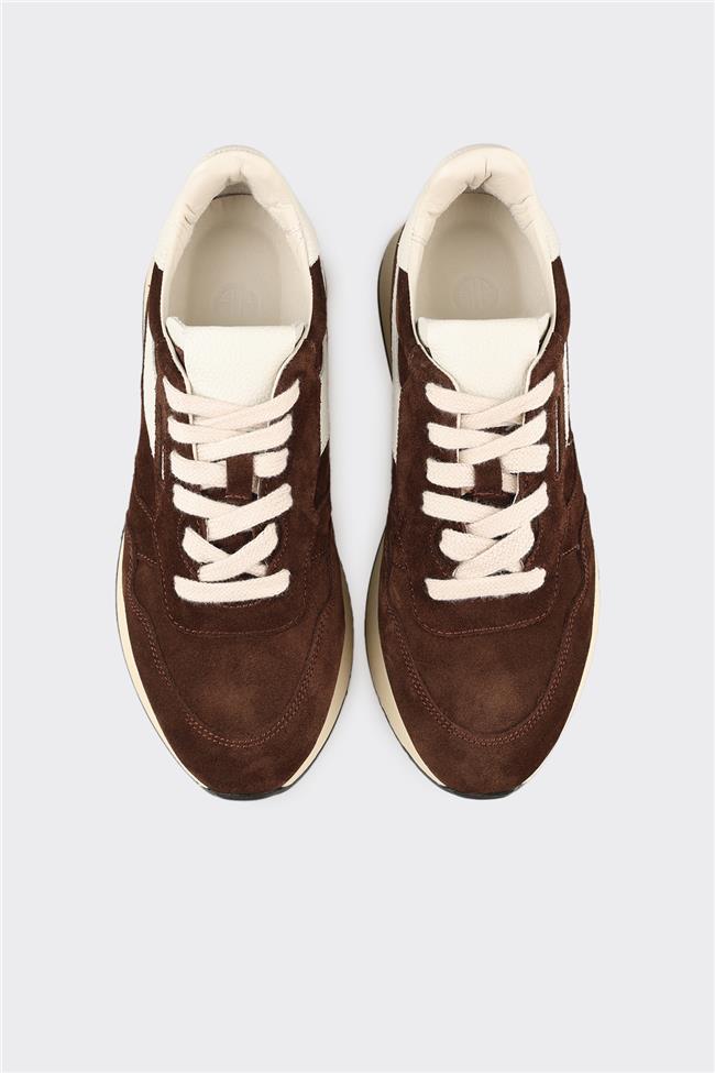 Kahve Deri Kadın Spor Ayakkabı