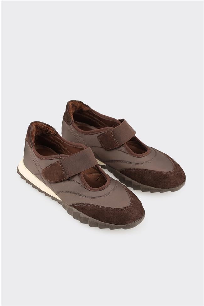 Kahve Deri Kadın Spor Ayakkabı