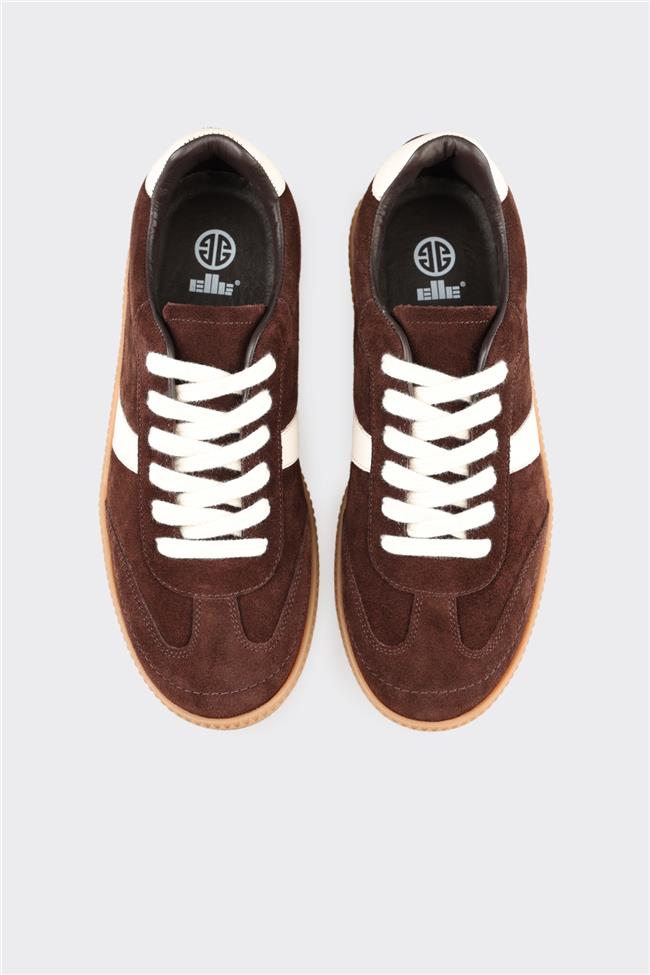 Kahve Deri Kadın Spor Ayakkabı