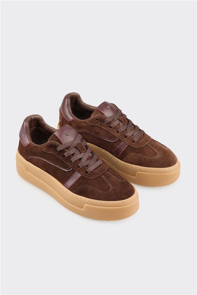 Kahve Deri Kadın Spor Ayakkabı