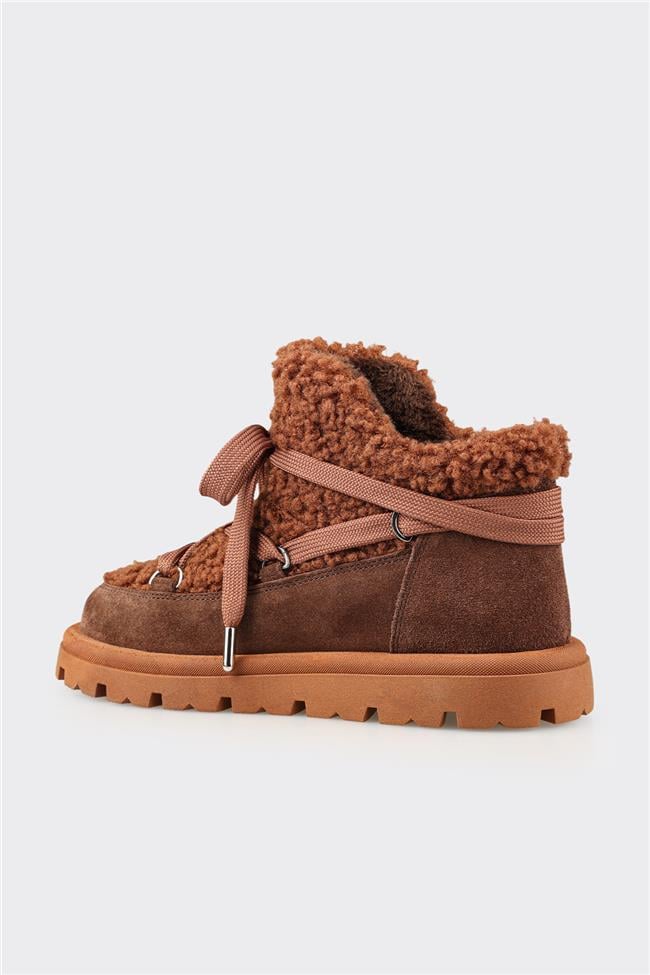 Kahve Deri Kadın Spor Bot