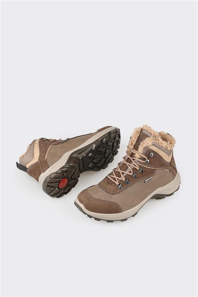 Kahve Deri Kadın Spor Bot