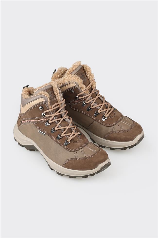 Kahve Deri Kadın Spor Bot