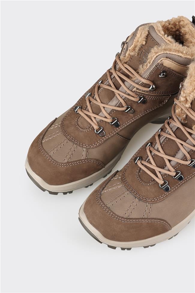 Kahve Deri Kadın Spor Bot