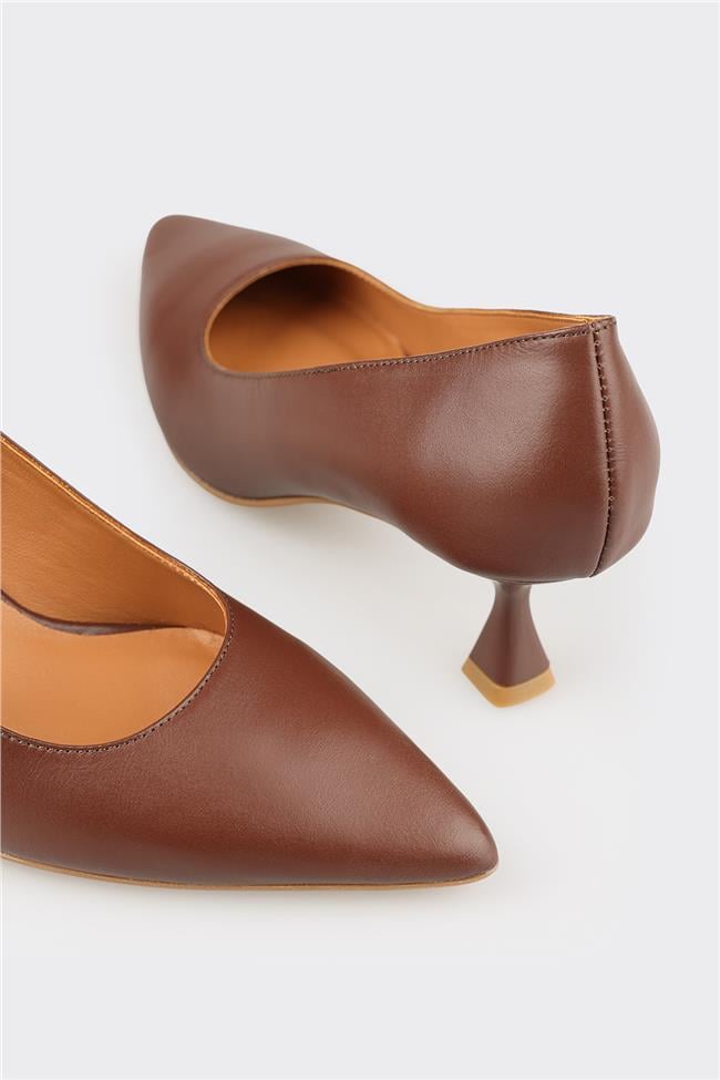 Kahve Deri Kadın Stiletto