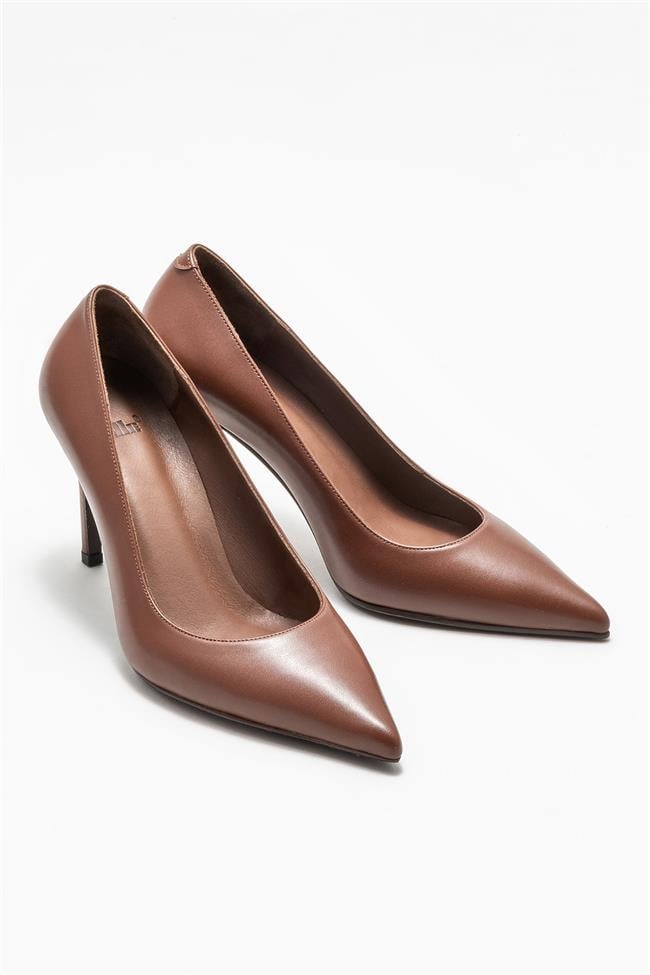 Kahve Deri Kadın Stiletto