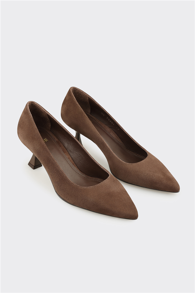 Kahve Deri Kadın Stiletto