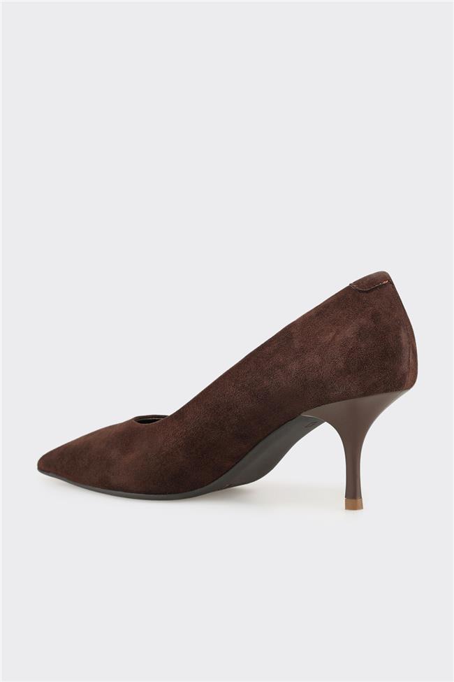 Kahve Deri Kadın Stiletto