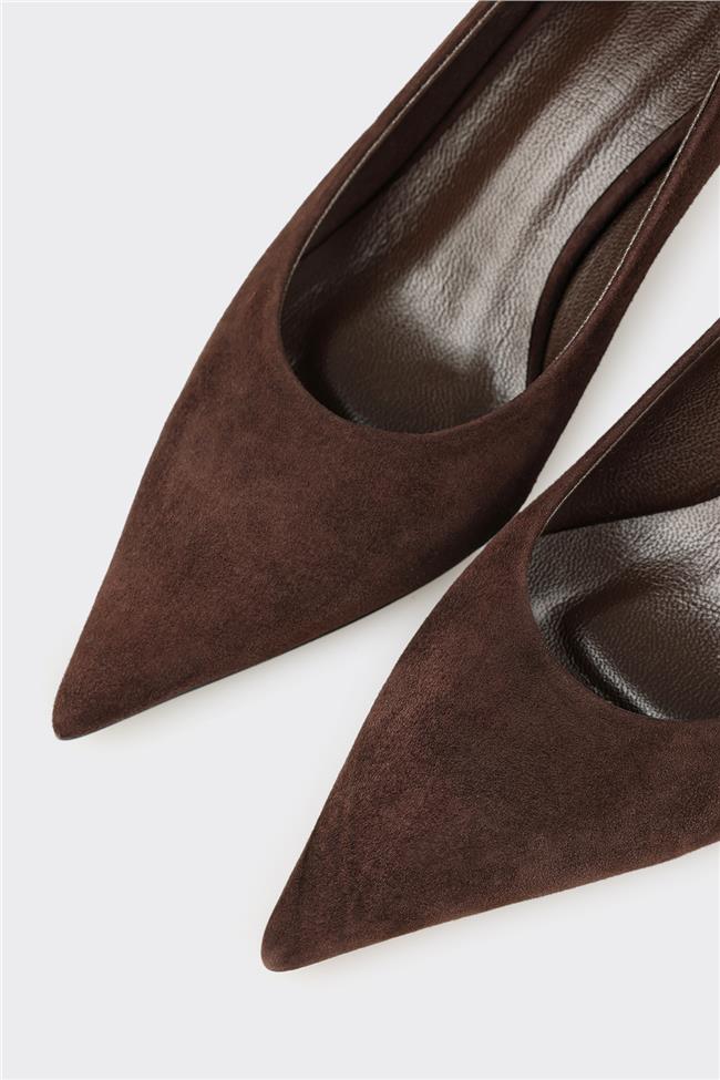 Kahve Deri Kadın Stiletto