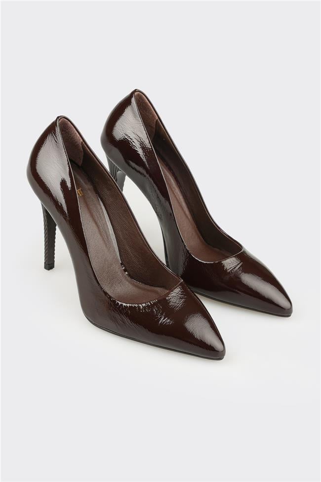 Kahve Deri Kadın Stiletto
