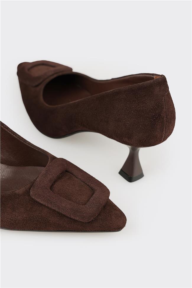 Kahve Deri Kadın Stiletto