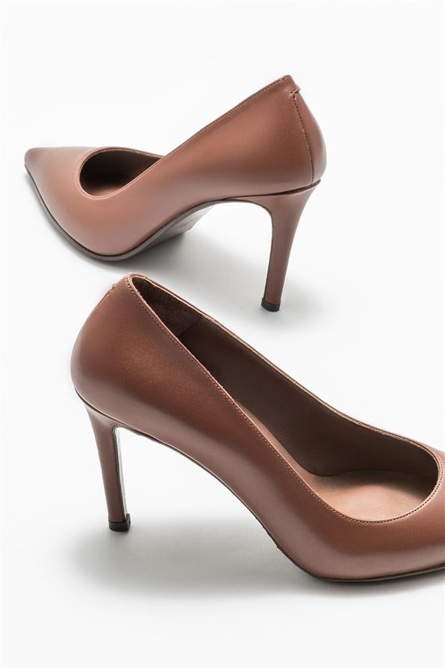 Kahve Deri Kadın Stiletto