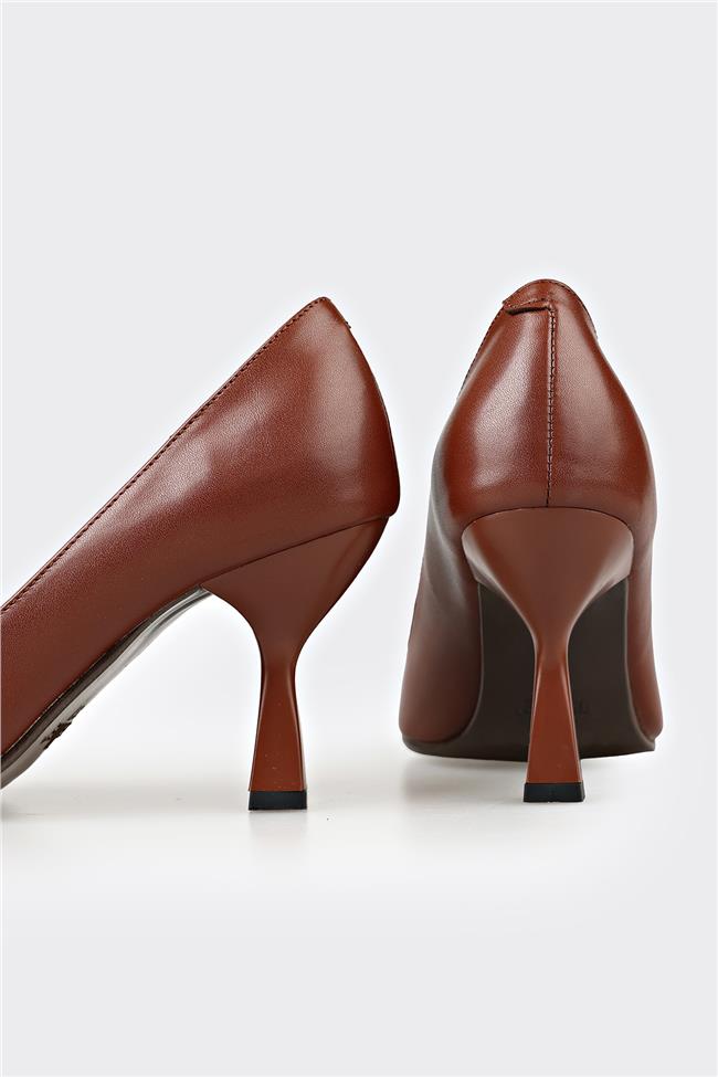 Kahve Deri Kadın Stiletto
