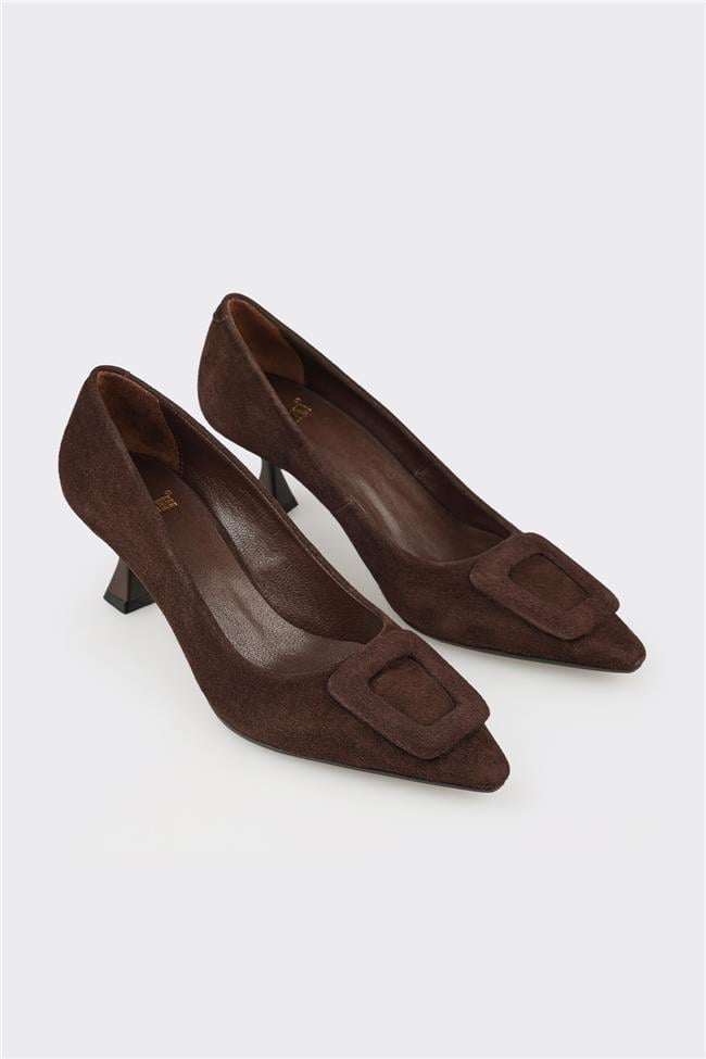 Kahve Deri Kadın Stiletto