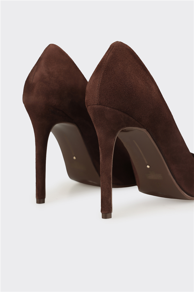 Kahve Deri Kadın Stiletto