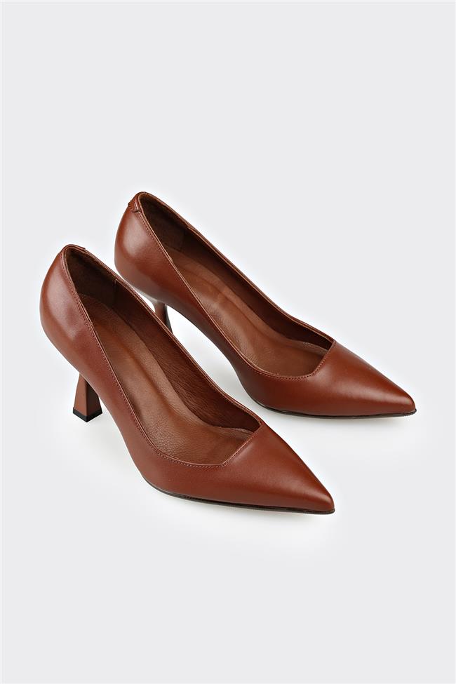 Kahve Deri Kadın Stiletto