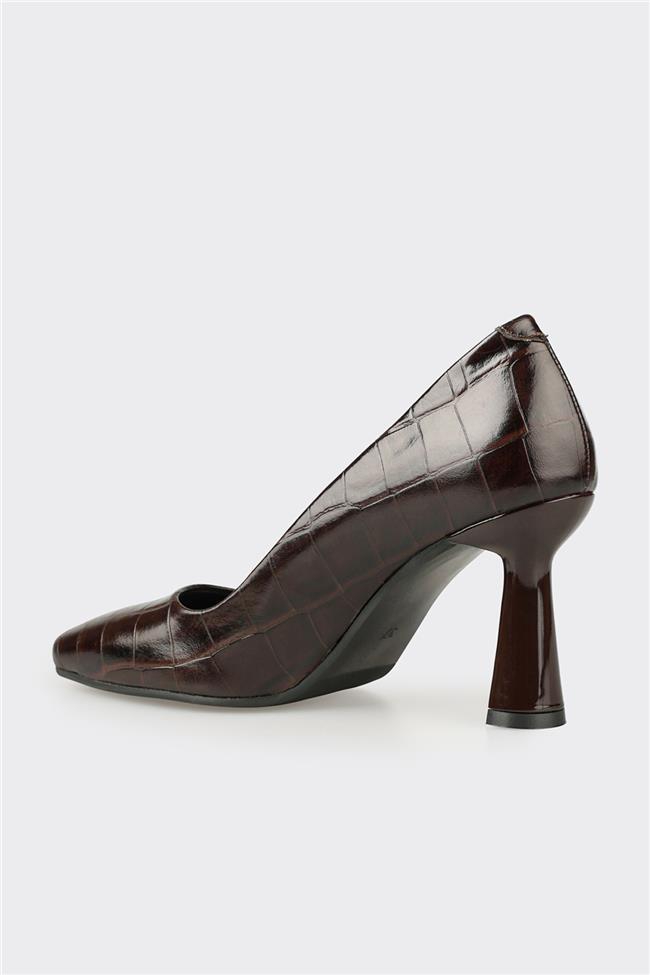 Kahve Deri Kadın Stiletto