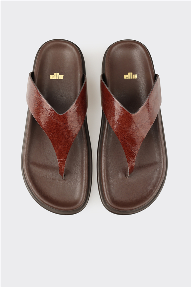 Kahve Deri Kadın Terlik