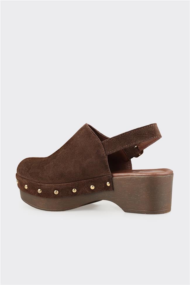 Kahve Deri Kadın Terlik