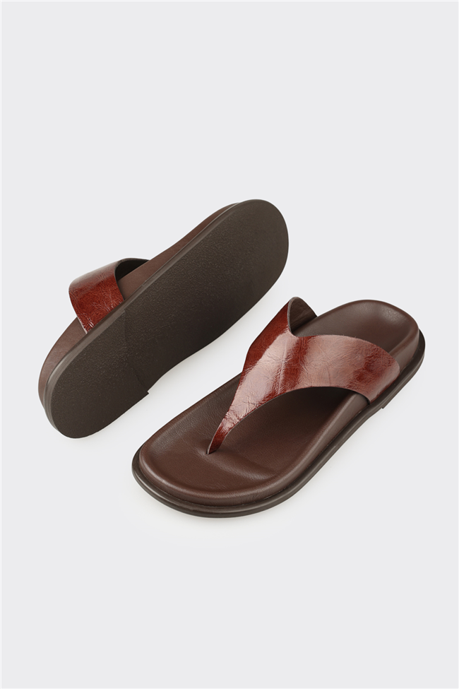 Kahve Deri Kadın Terlik