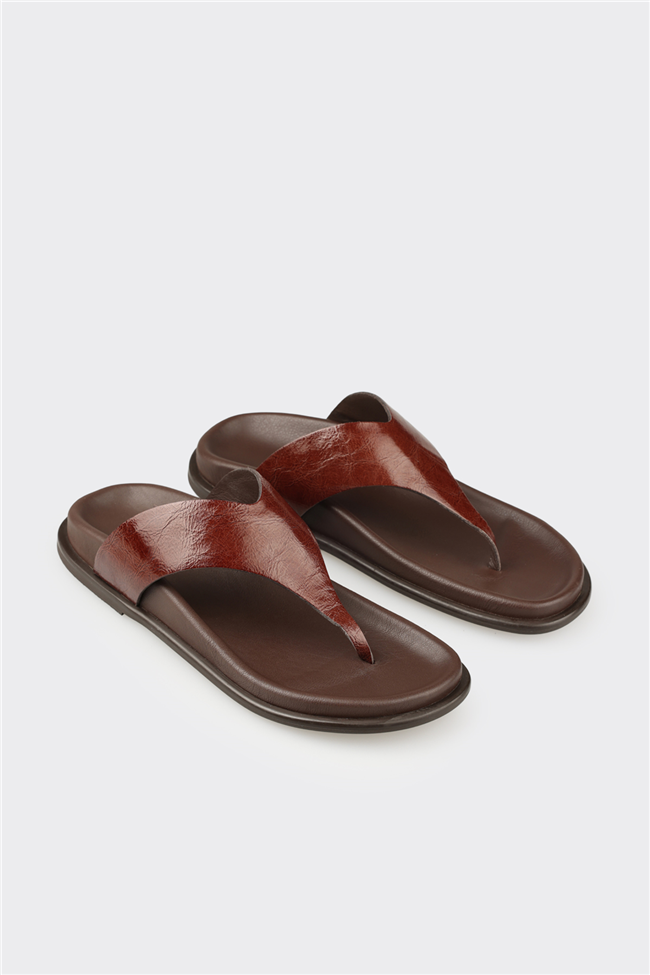 Kahve Deri Kadın Terlik