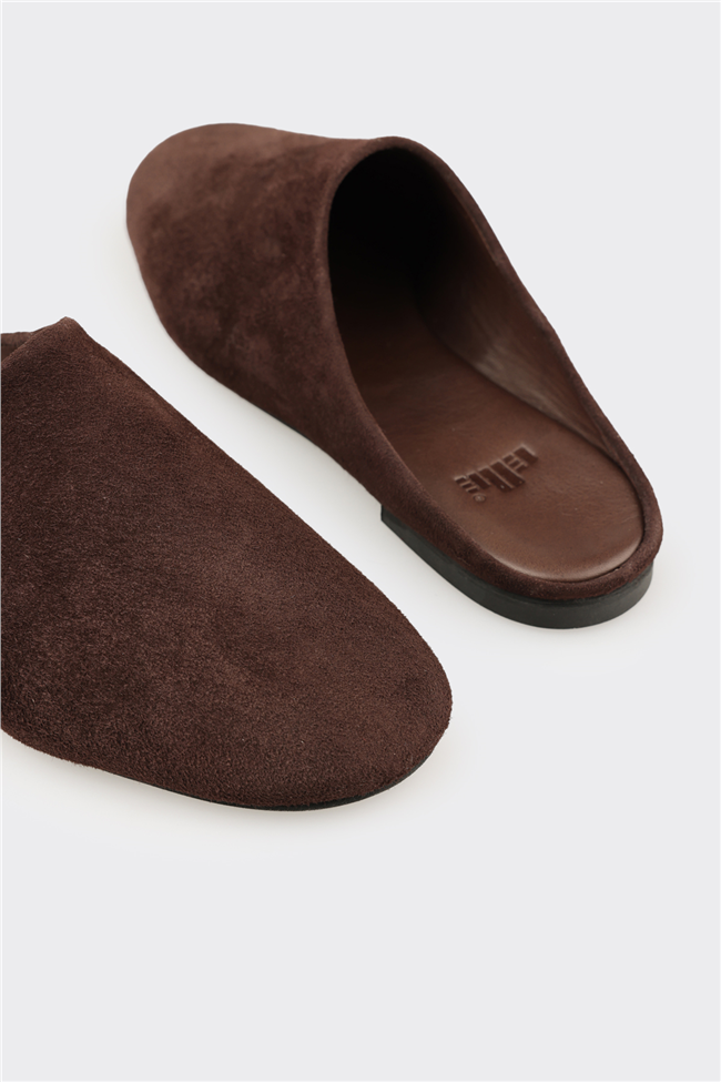 Kahve Deri Kadın Terlik