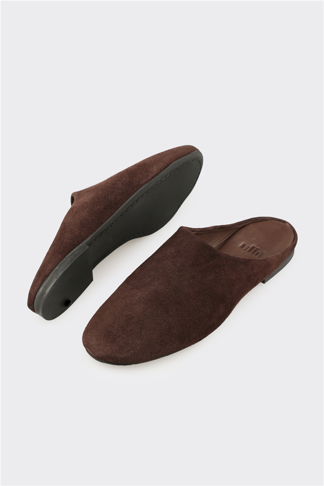 Kahve Deri Kadın Terlik