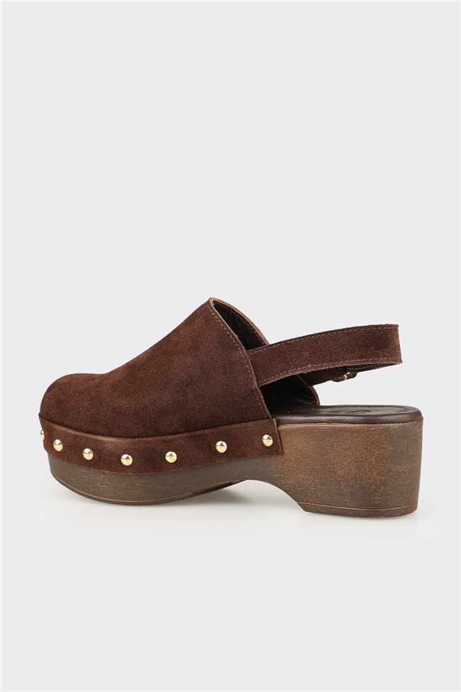 Kahve Deri Kadın Terlik