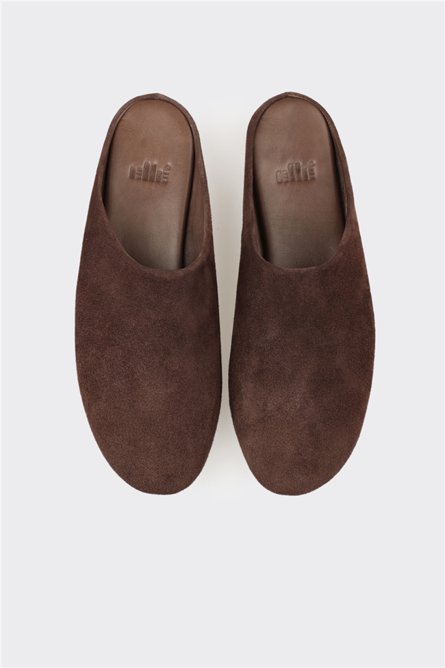 Kahve Deri Kadın Terlik