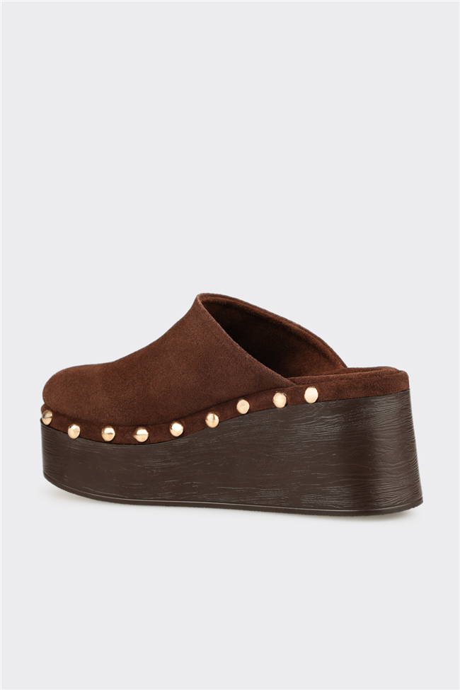 Kahve Deri Kadın Terlik