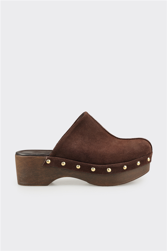 Kahve Deri Kadın Terlik