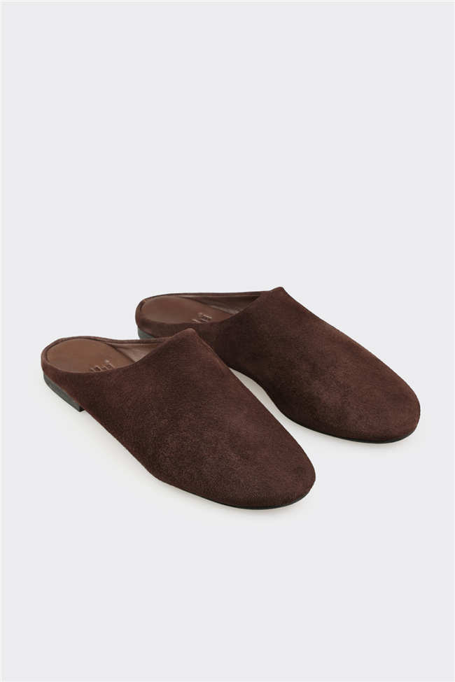 Kahve Deri Kadın Terlik