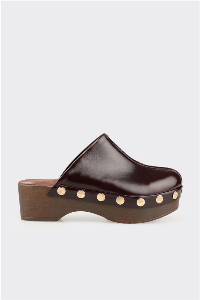 Kahve Deri Kadın Terlik