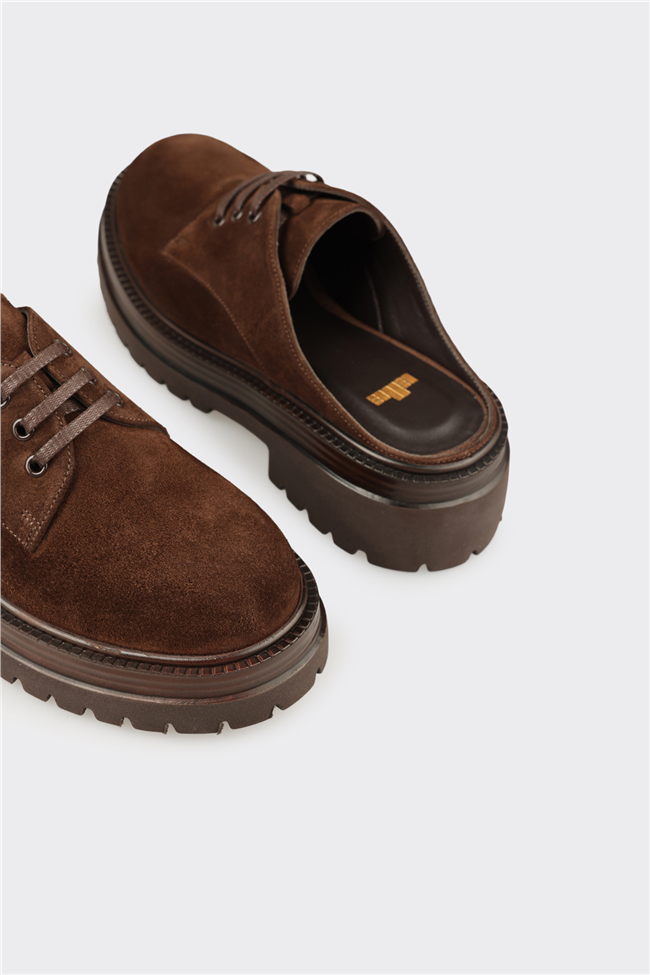 Kahve Deri Kadın Terlik