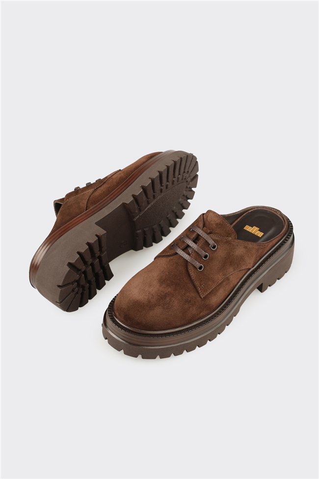 Kahve Deri Kadın Terlik